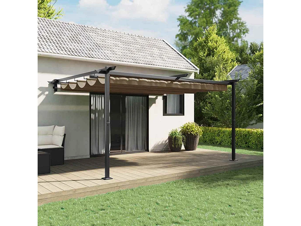 Gazebo mural Taupe Acier