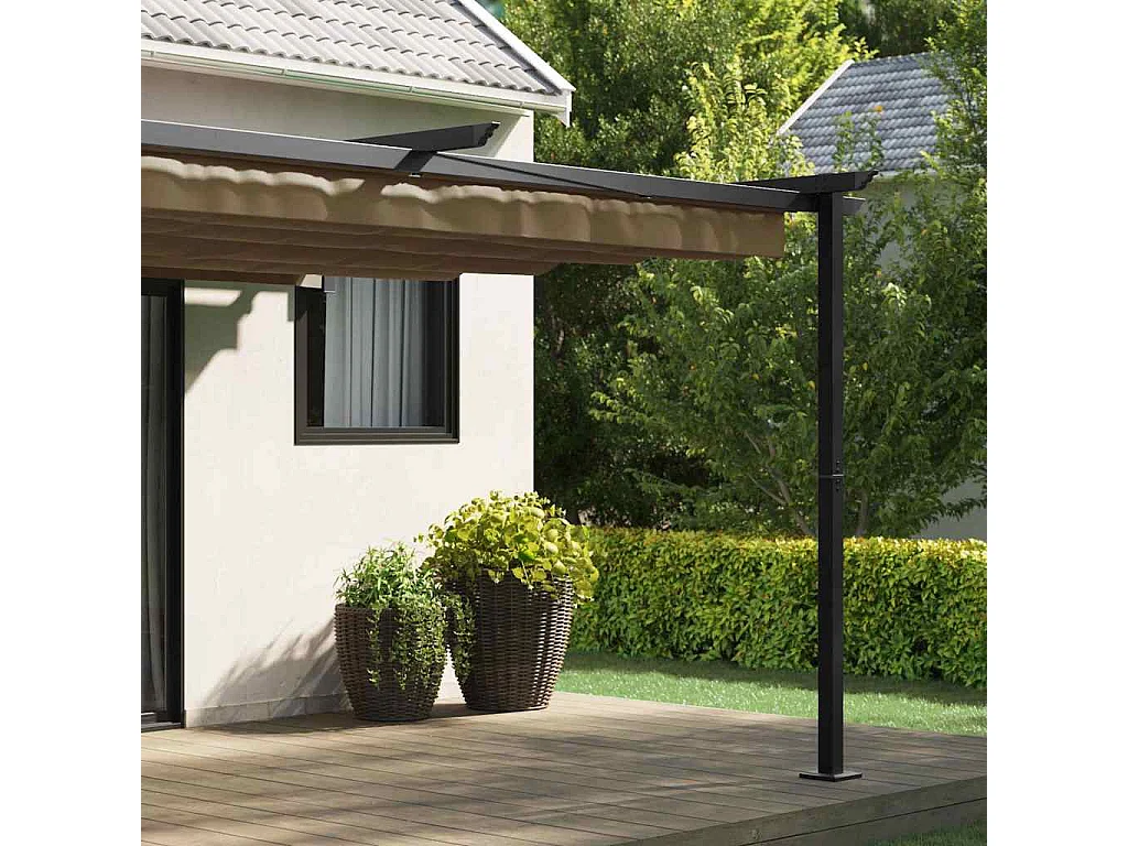 Gazebo mural Taupe Acier