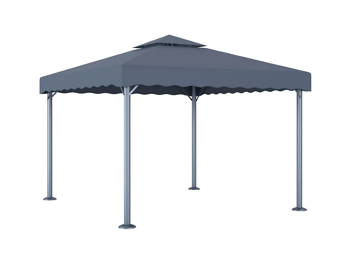 Cenador de aluminio antracita de 300 x 300 cm