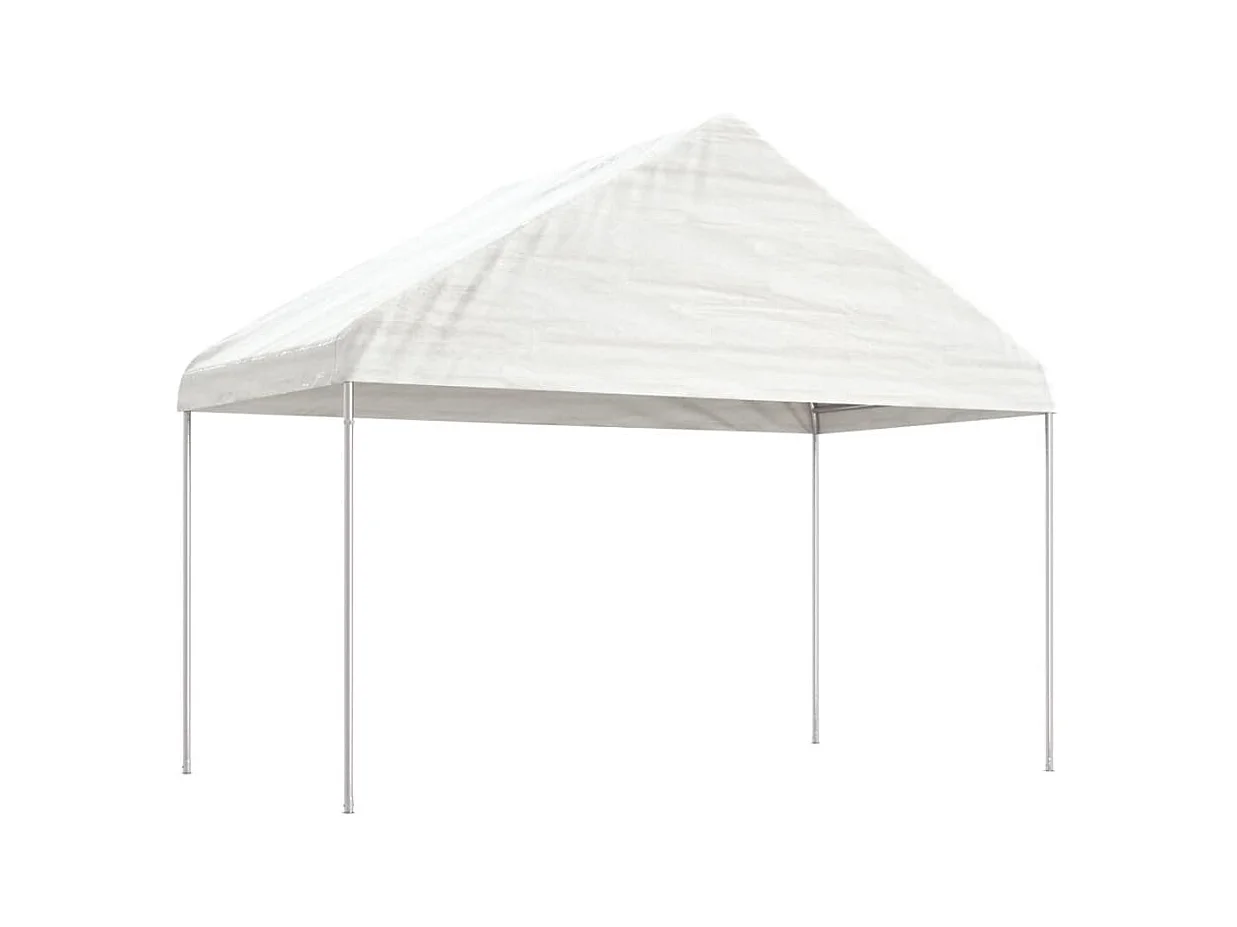 Gazebo con tetto bianco 4,08x2,23x3,22 m in polietilene