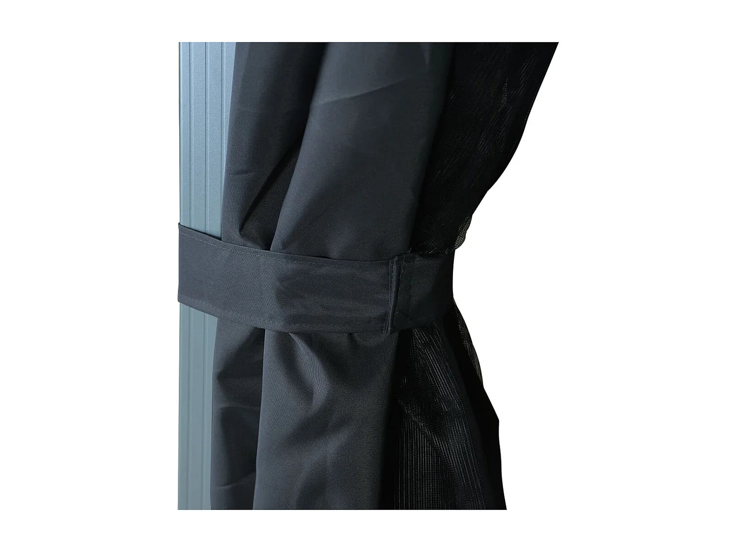 Tonnelle avec rideau et lumières LED 3x3 m Anthracite Aluminium