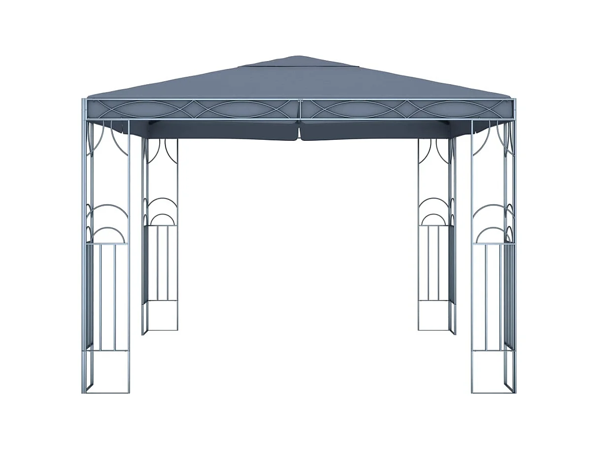 Cenador con guirnalda de luces LED 300x300 cm Antracita