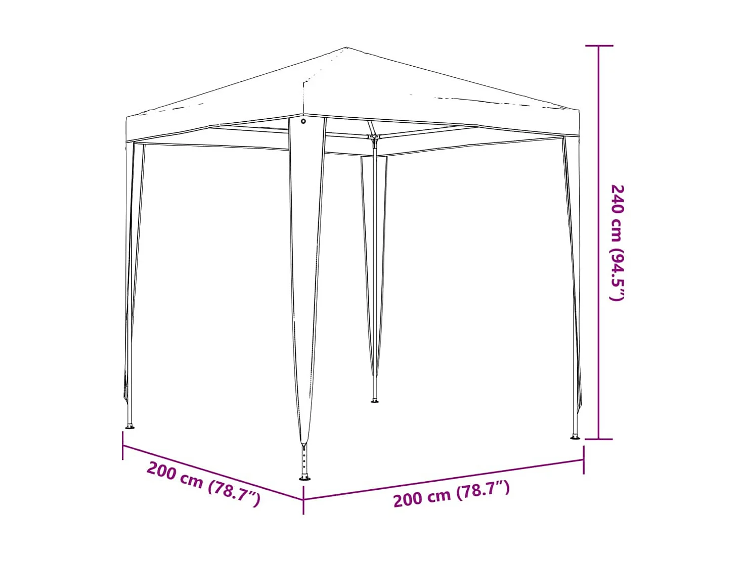 Carpa de recepción profesional 2x2 m Antracita