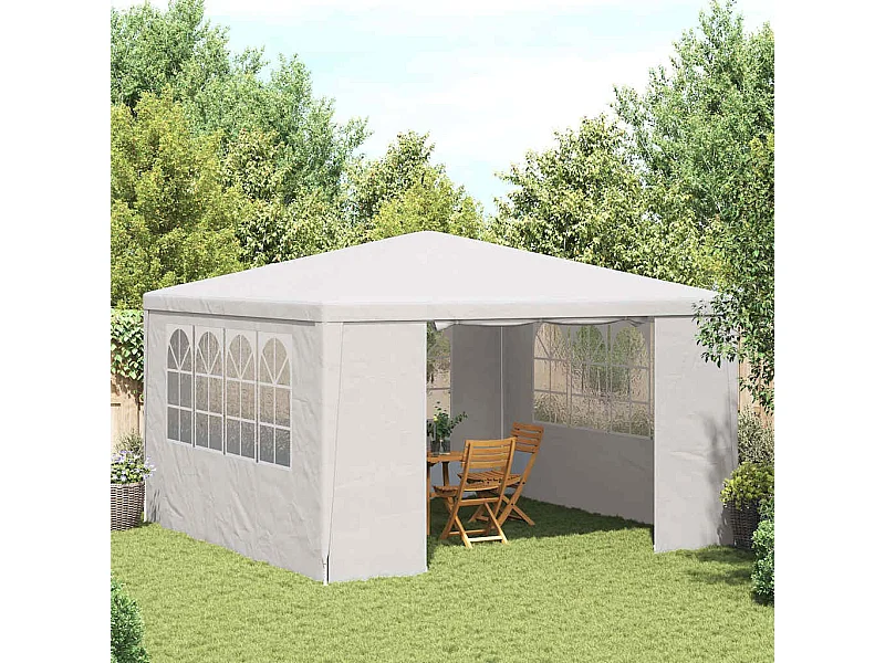 Carpa de recepción con paredes laterales 4x4 m Blanco 90 g/m²