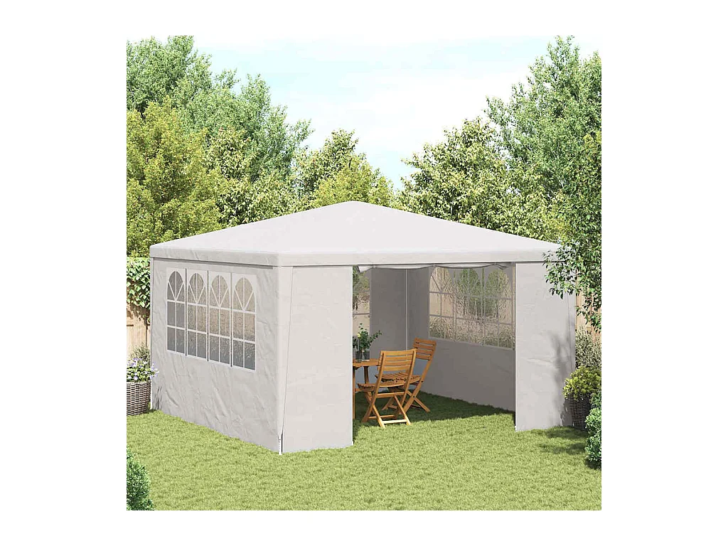 Tenda per ricevimenti con pareti laterali 4x4 m Bianco 90 g/m²