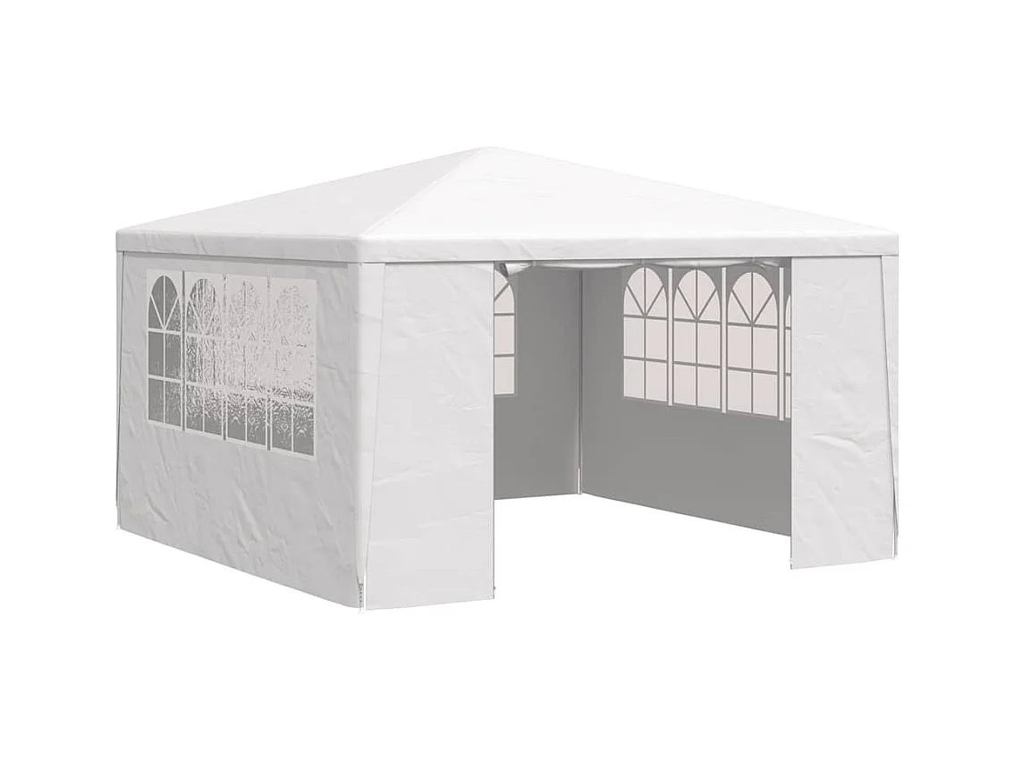 Tenda per ricevimenti con pareti laterali 4x4 m Bianco 90 g/m²