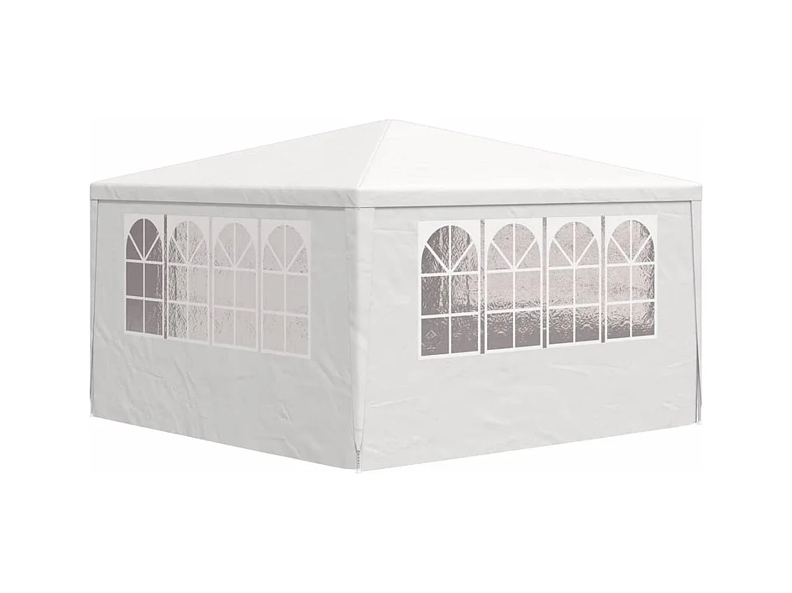 Tenda per ricevimenti con pareti laterali 4x4 m Bianco 90 g/m²