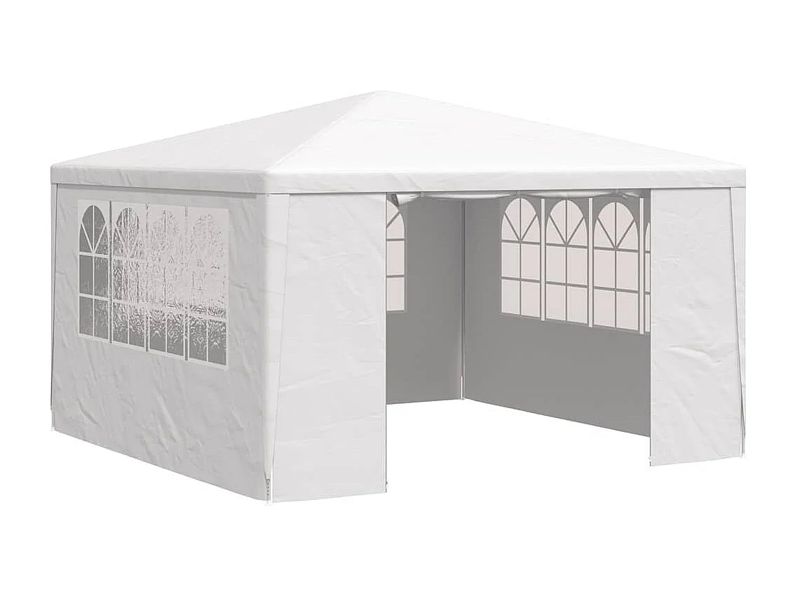 Tenda per ricevimenti con pareti laterali 4x4 m Bianco 90 g/m²