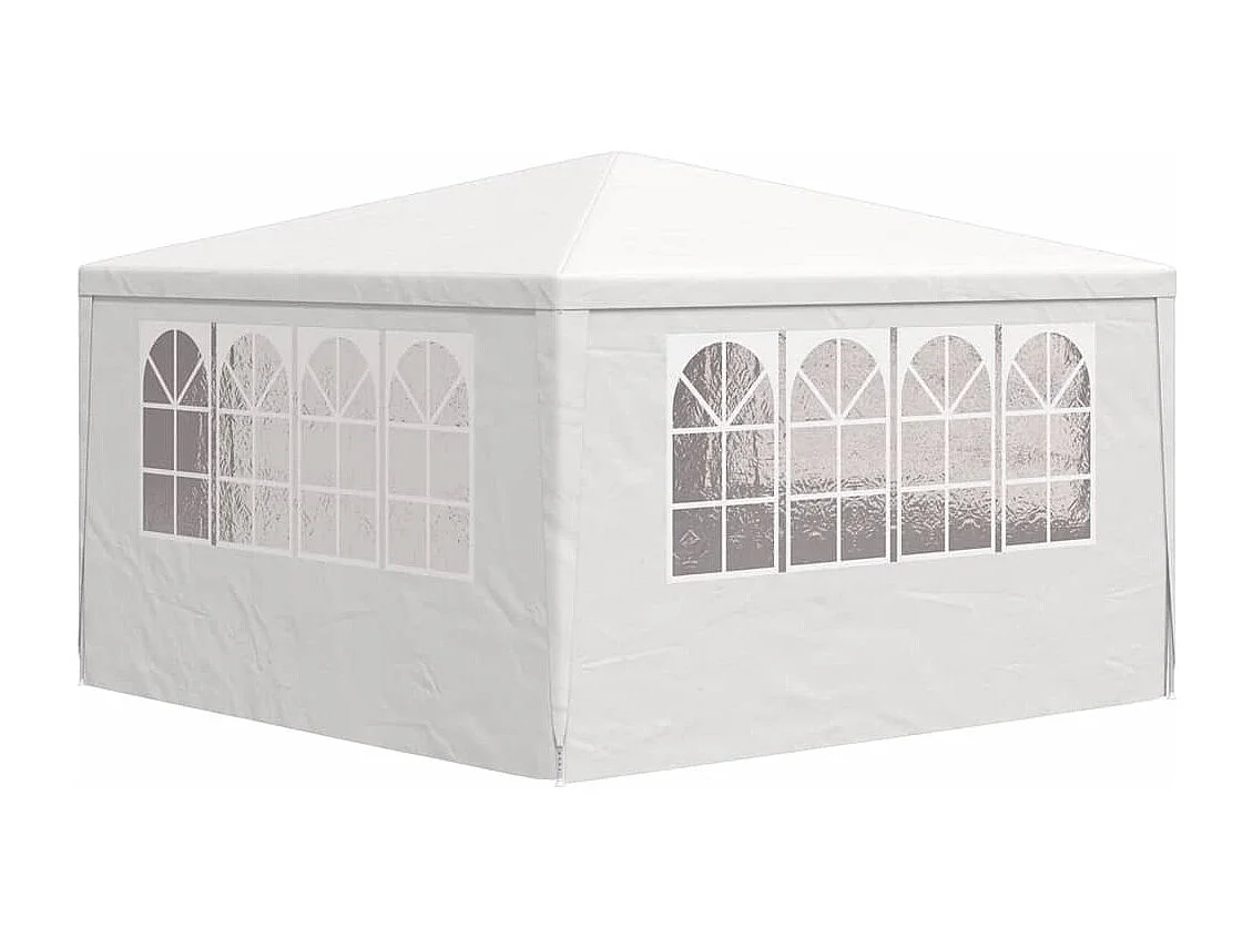 Tenda per ricevimenti con pareti laterali 4x4 m Bianco 90 g/m²