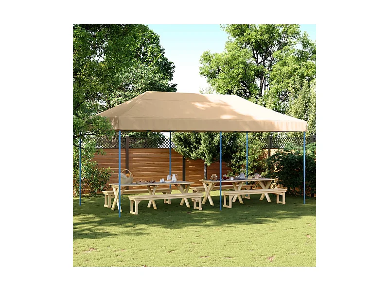 Carpa de recepción plegable retráctil beige 580x292x315 cm