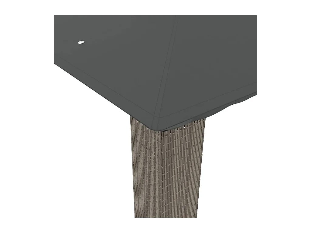 Anthrazitfarbener Doppeldachpavillon 2,94x2,94 m Stahl