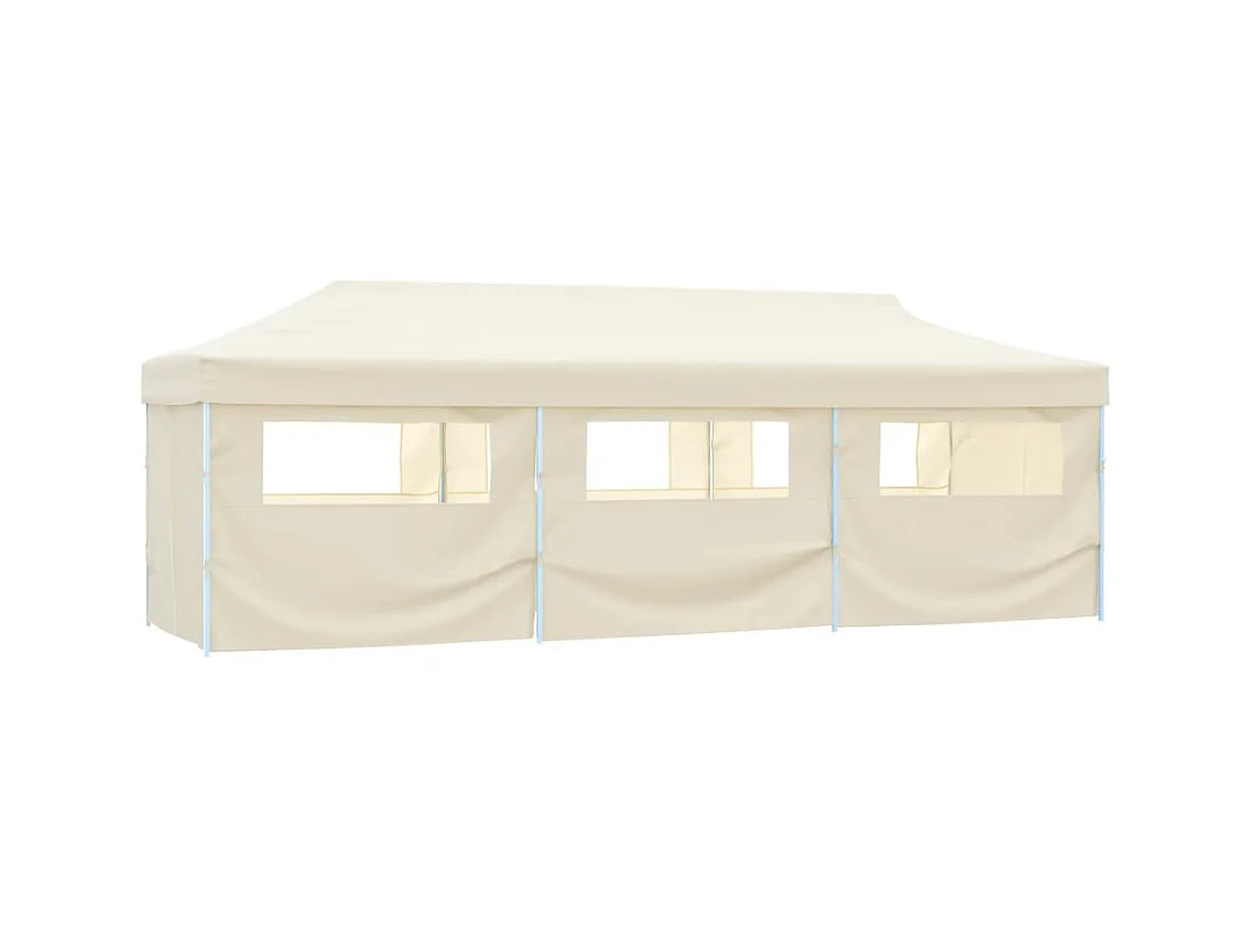 Carpa de recepción plegable de 8 paredes 870x291x315 cm Blanco roto