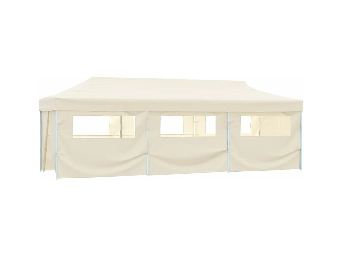 Carpa de recepción plegable de 8 paredes 870x291x315 cm Blanco roto