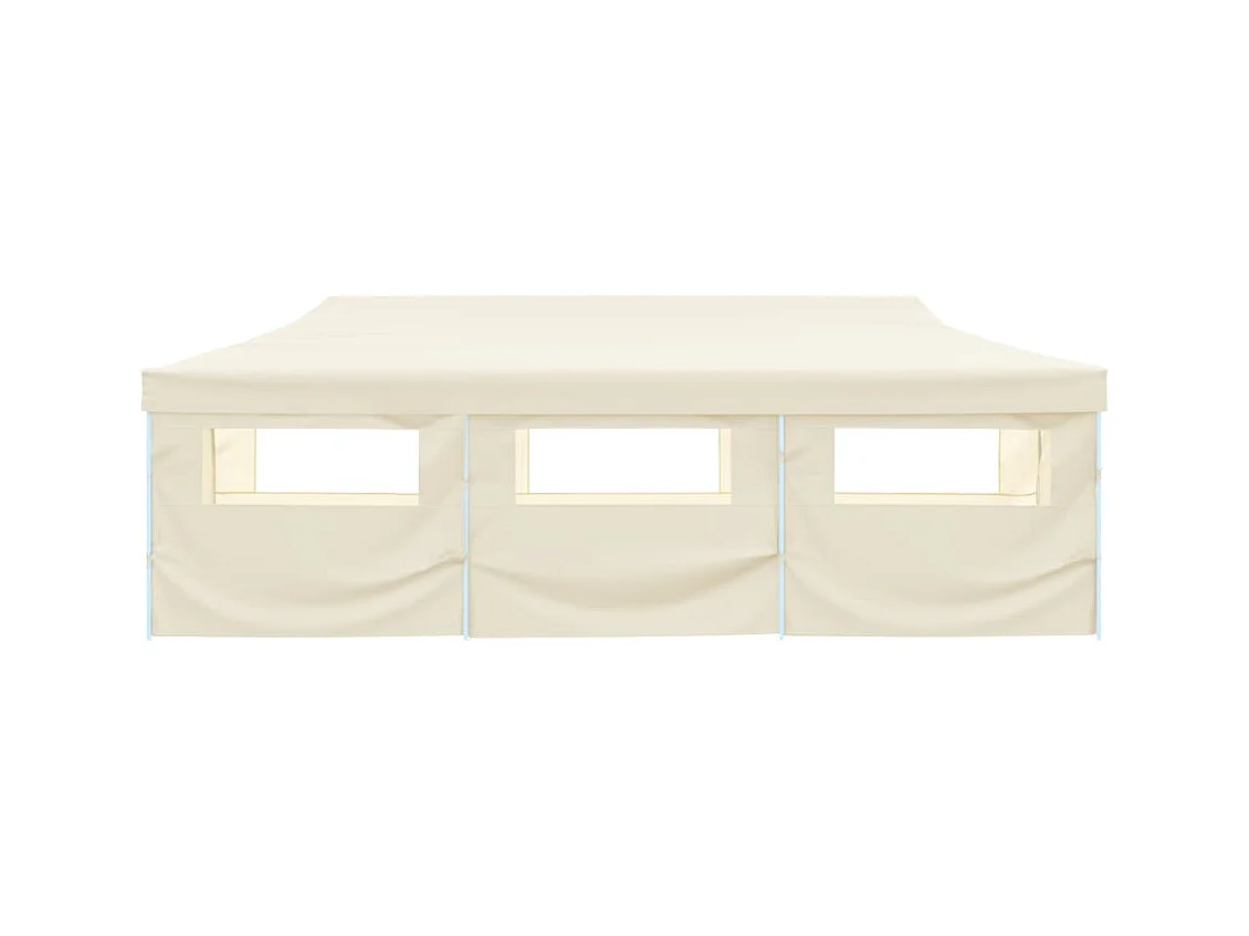 Carpa de recepción plegable de 8 paredes 870x291x315 cm Blanco roto