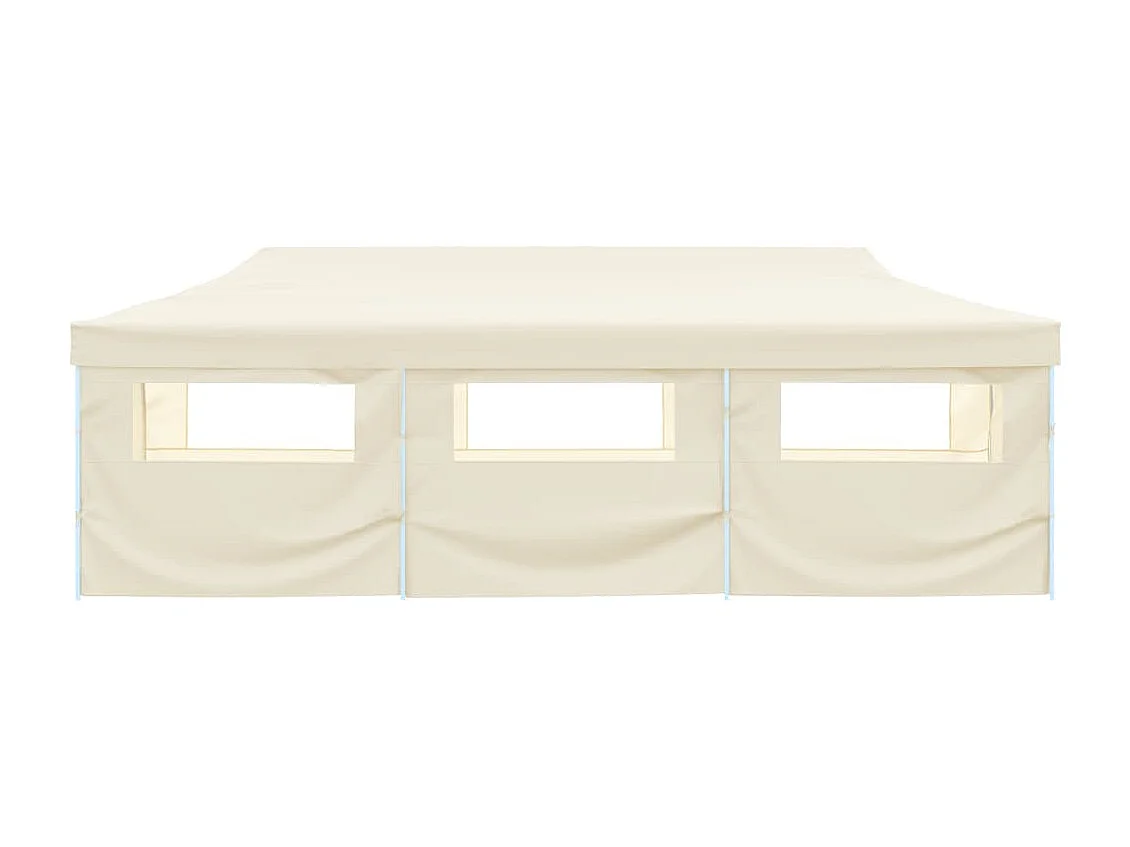Tenda pieghevole per ricevimenti con 8 pareti 870x291x315 cm Bianco sporco