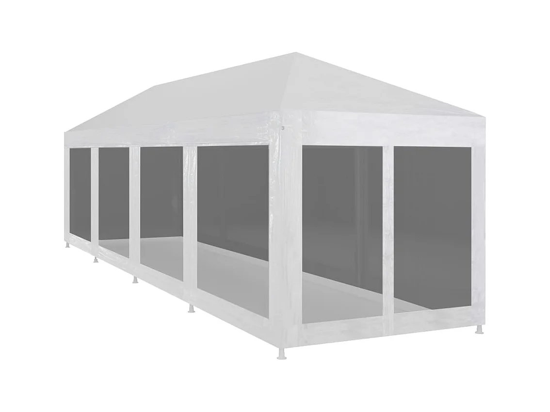 Carpa de recepción con 10 paredes de malla de 12 x 3 m