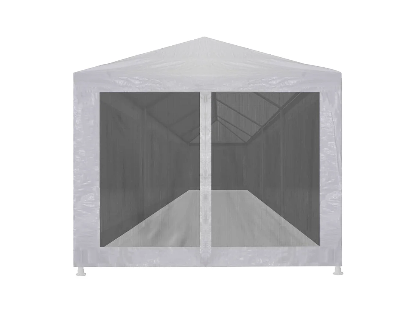 Carpa de recepción con 10 paredes de malla de 12 x 3 m