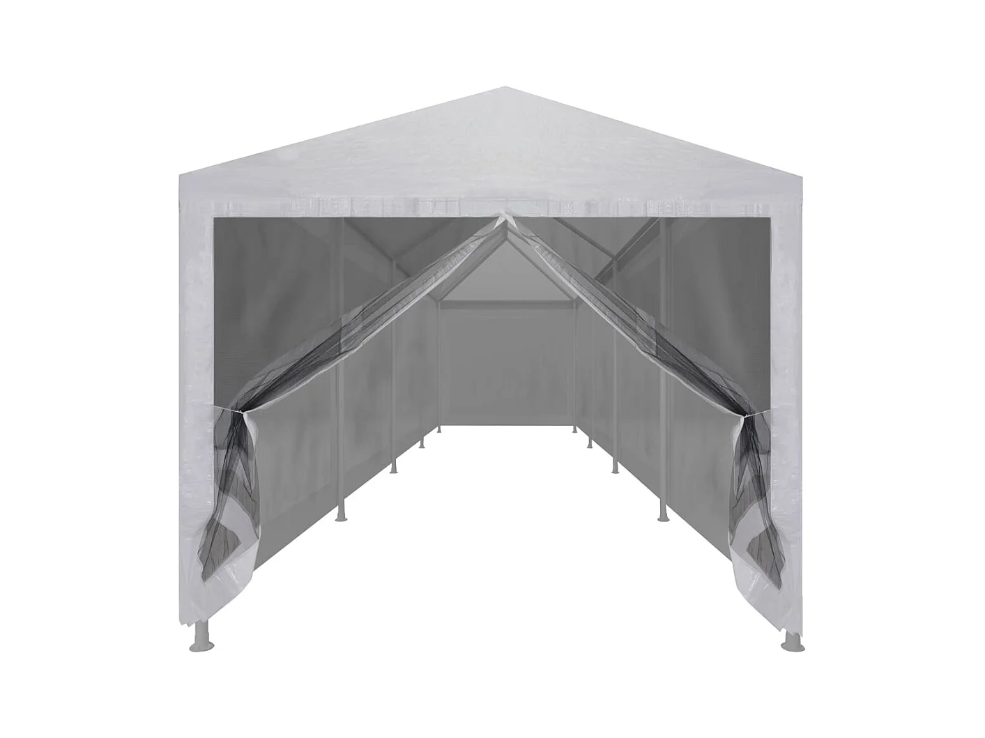 Carpa de recepción con 10 paredes de malla de 12 x 3 m