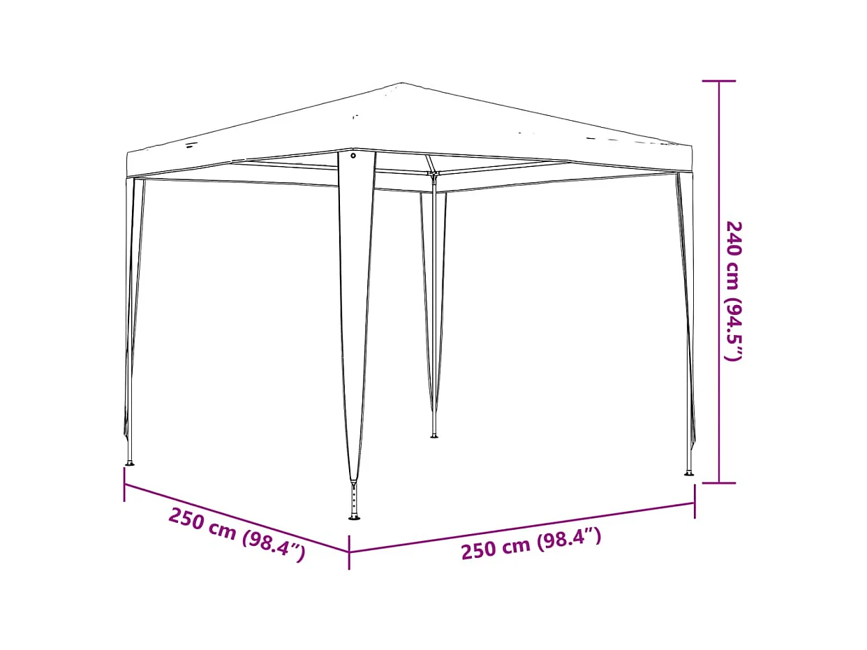 Professionele ontvangsttent 2,5x2,5 m Antraciet 90 g/m²