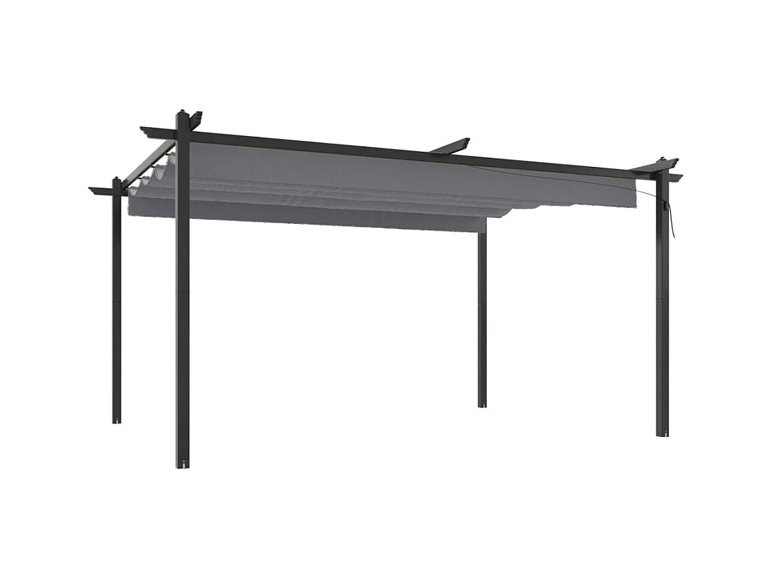 Cenador de jardín con techo retráctil 4x3 m Antracita