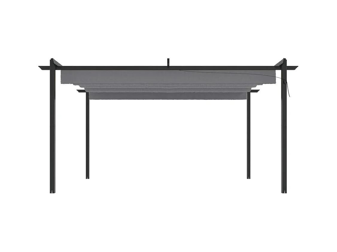 Cenador de jardín con techo retráctil 4x3 m Antracita