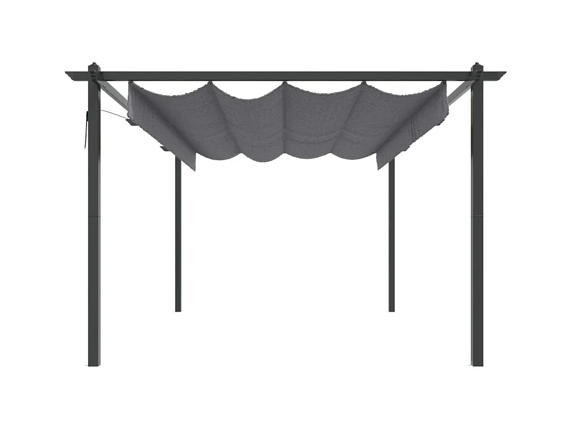 Cenador de jardín con techo retráctil 4x3 m Antracita