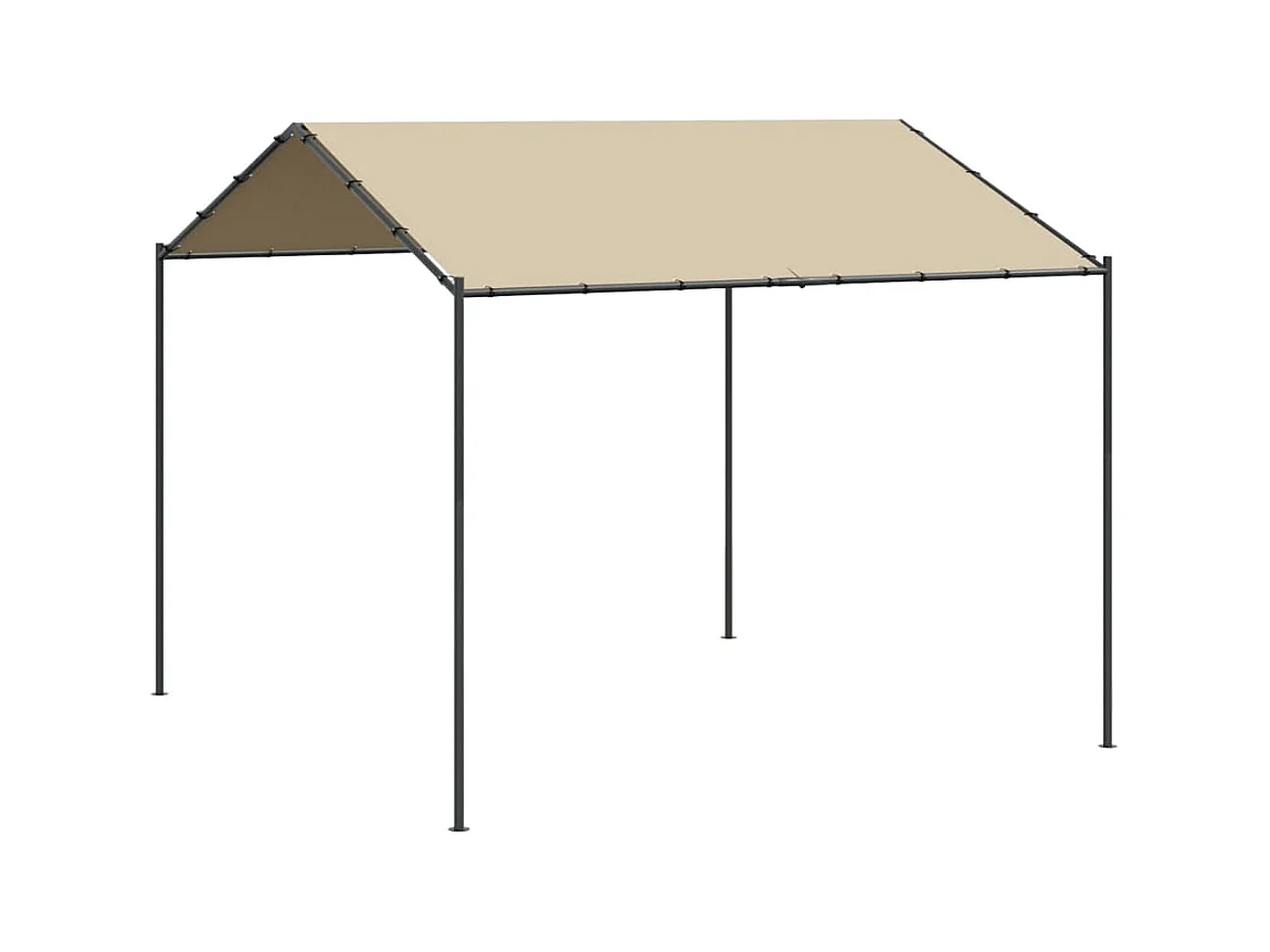 Toldo beige 3x3 m de acero y tela