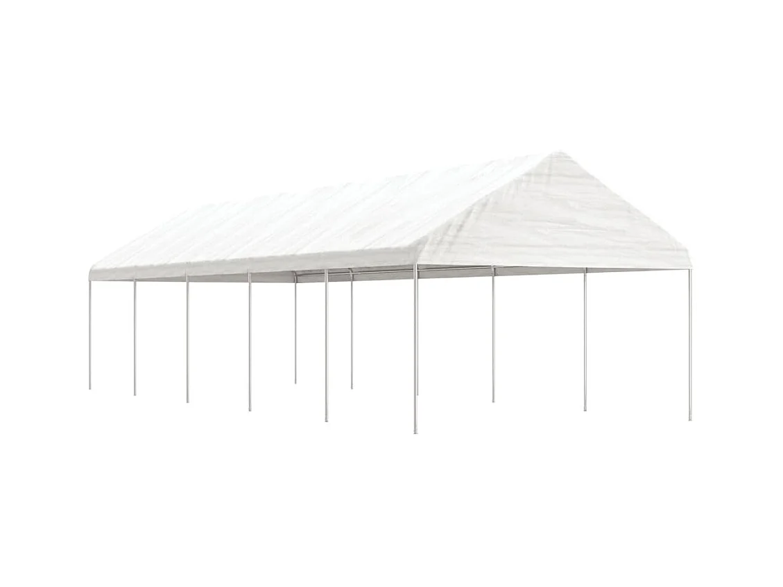 Gazebo con techo blanco 11,15x4,08x3,22 m polietileno