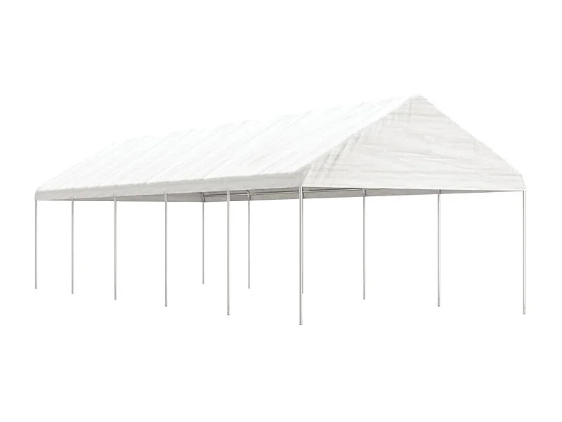 Gazebo con techo blanco 11,15x4,08x3,22 m polietileno