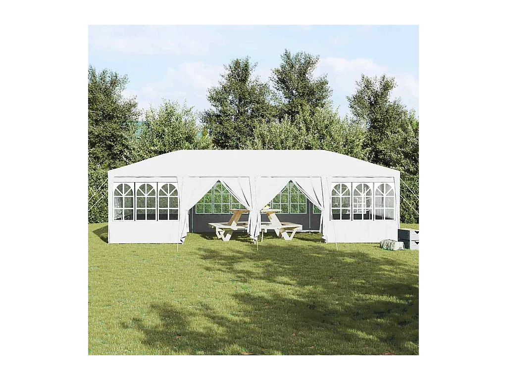 Tente de fête Blanc 800 x 400 x 266 cm Polyester et Acier