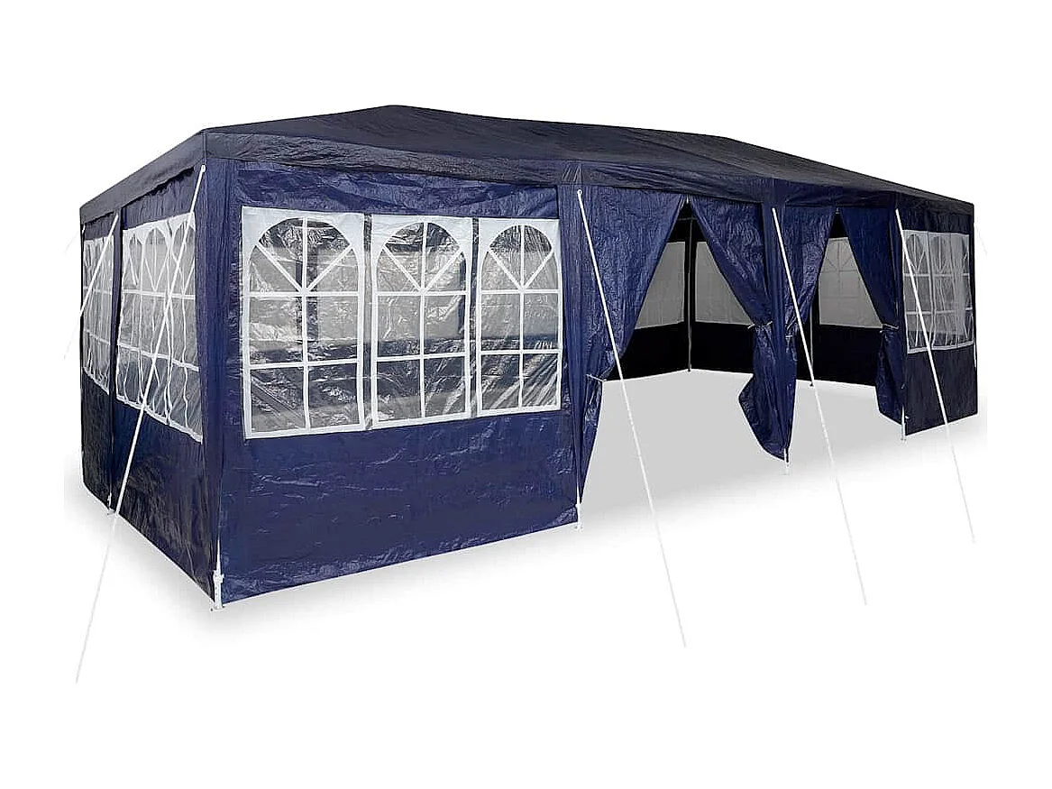 Blau-weißes Partyzelt 800 x 400 x 266 cm