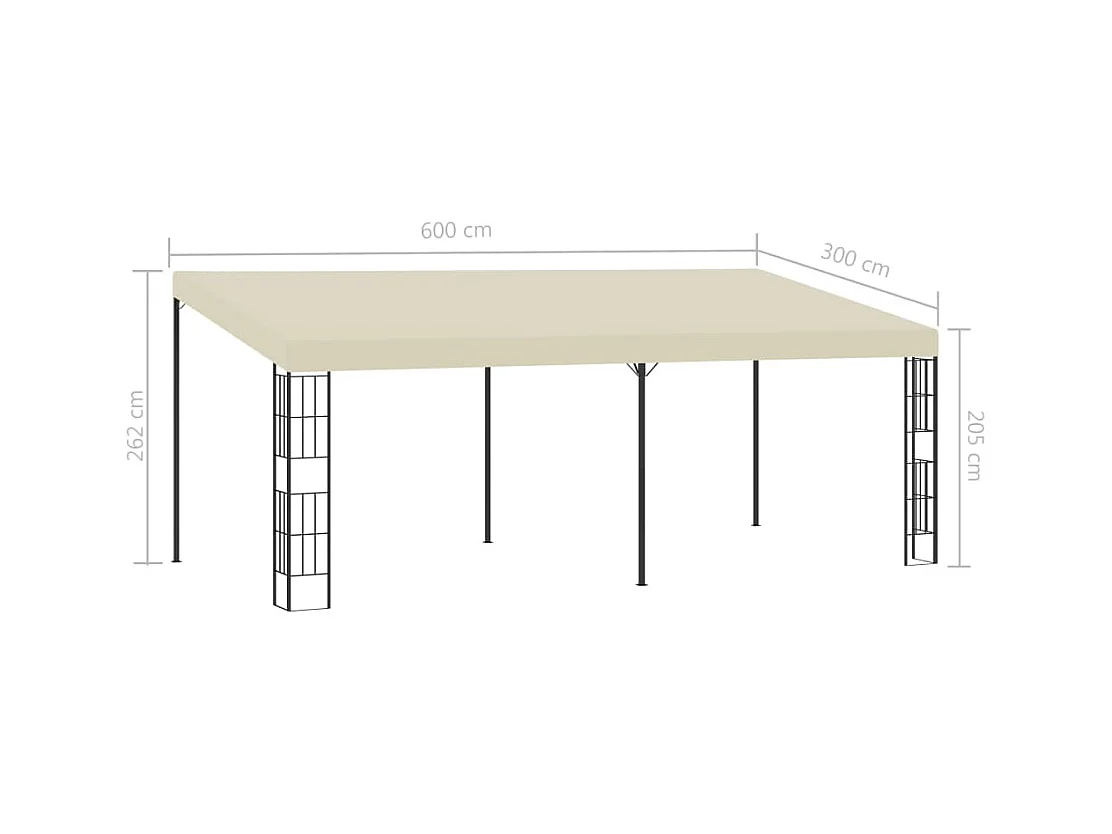 Belvédère mural 3x6 m Crème Tissu