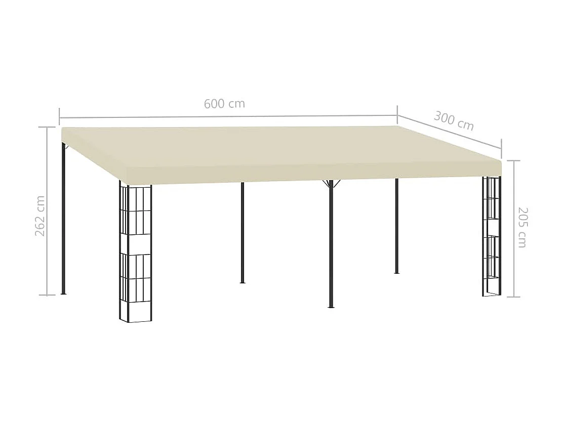 Belvédère mural 3x6 m Crème Tissu