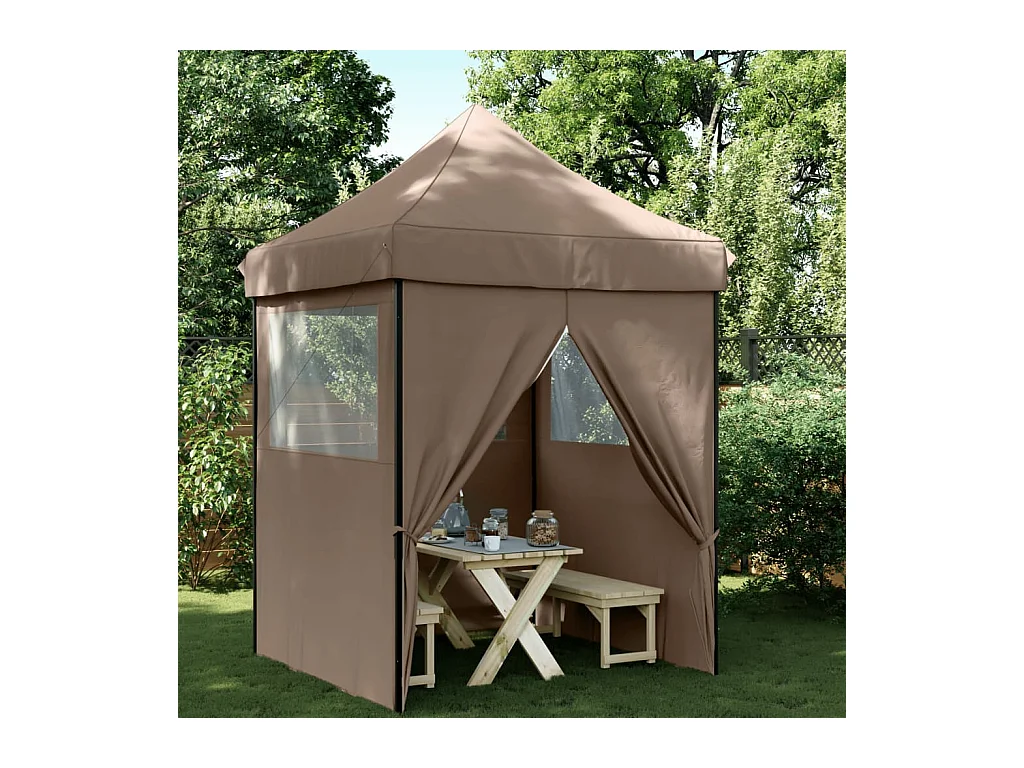 Tente de réception pliable escamotable avec 4 parois latérales