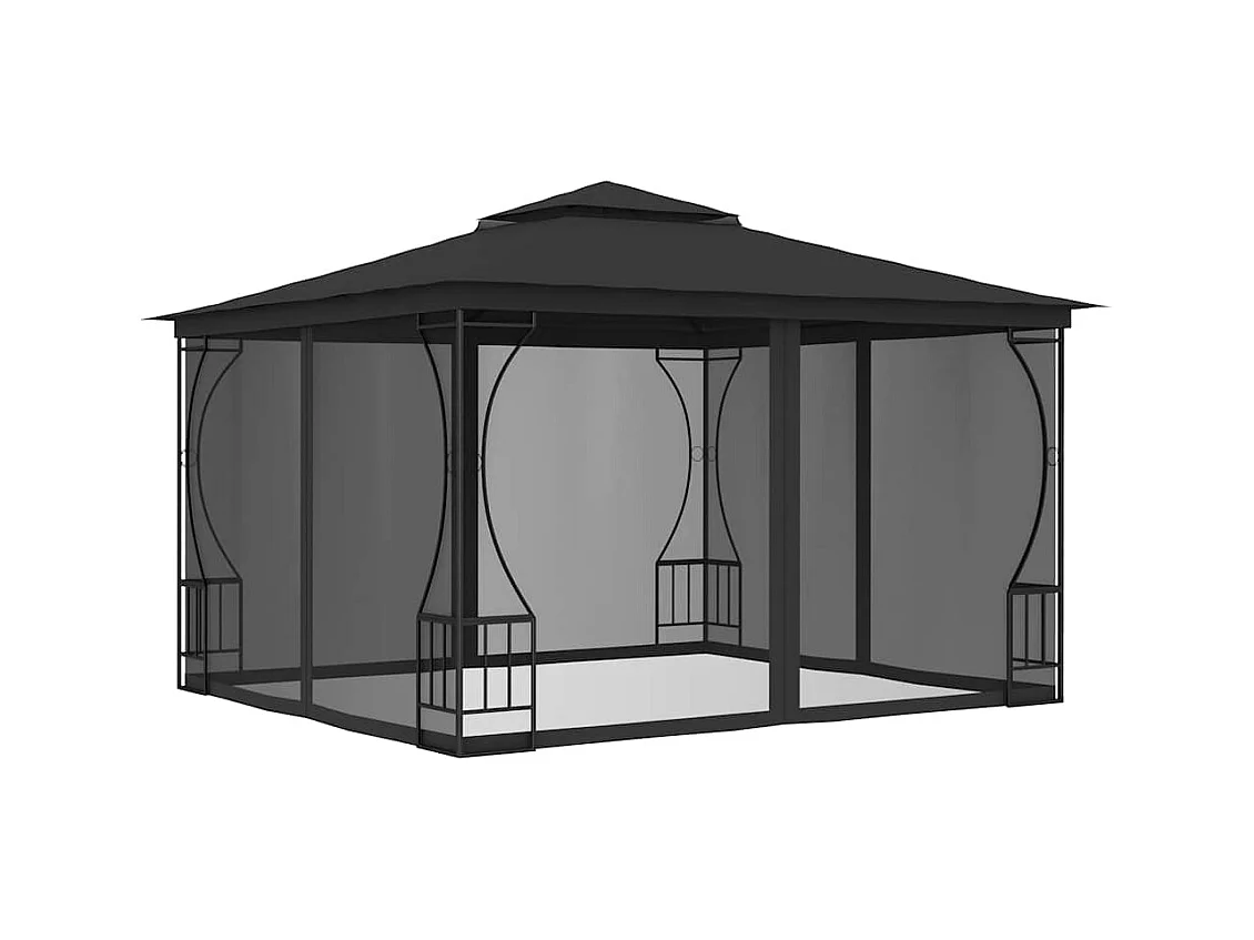 Cenador con mosquitera 300x300x265 cm Antracita