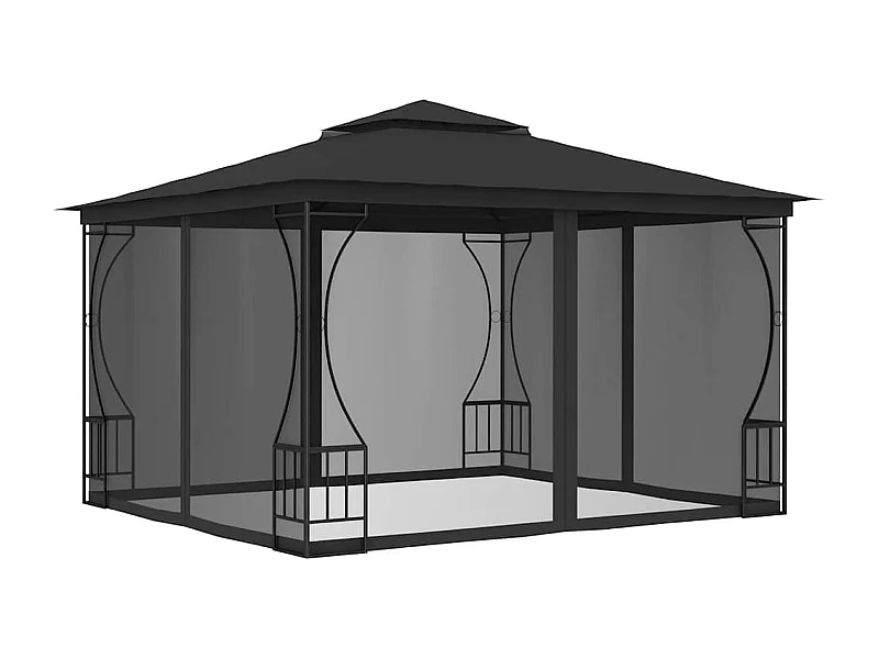 Cenador con mosquitera 300x300x265 cm Antracita