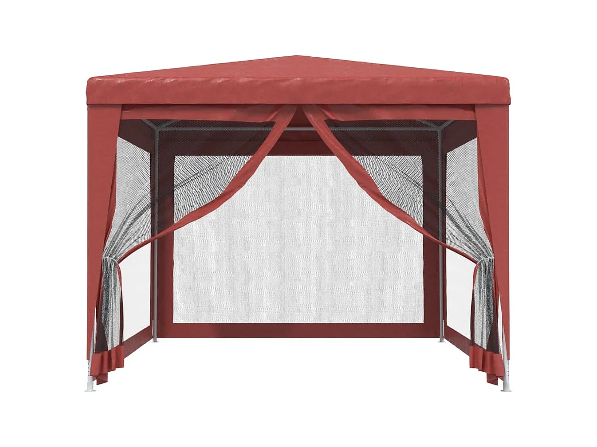 Carpa para fiestas con 4 paredes laterales de malla Roja 3x4m HDPE