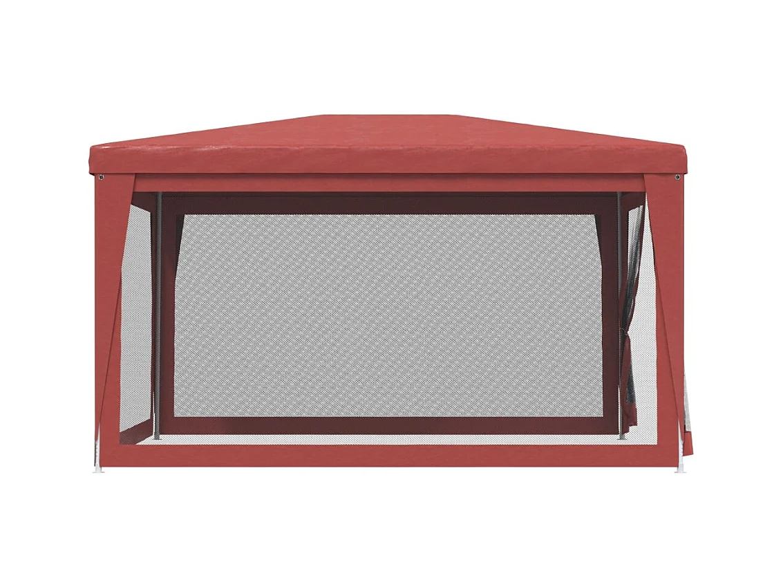 Carpa para fiestas con 4 paredes laterales de malla Roja 3x4m HDPE