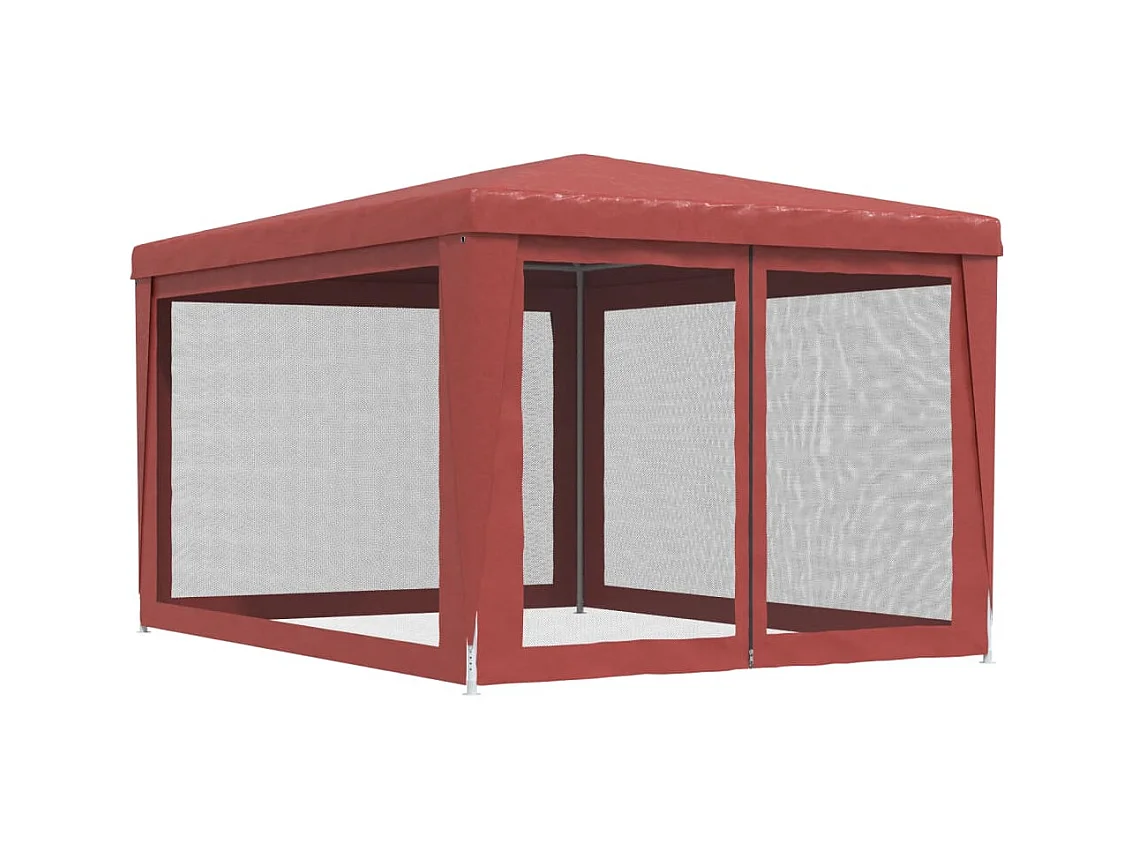 Carpa para fiestas con 4 paredes laterales de malla Roja 3x4m HDPE