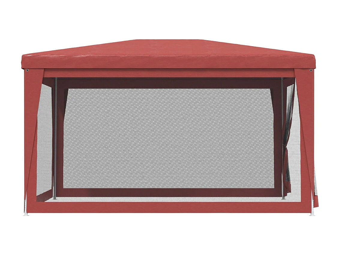 Carpa para fiestas con 4 paredes laterales de malla Roja 3x4m HDPE
