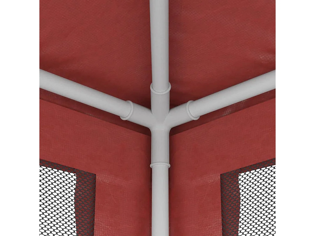 Carpa para fiestas con 4 paredes laterales de malla Roja 3x4m HDPE