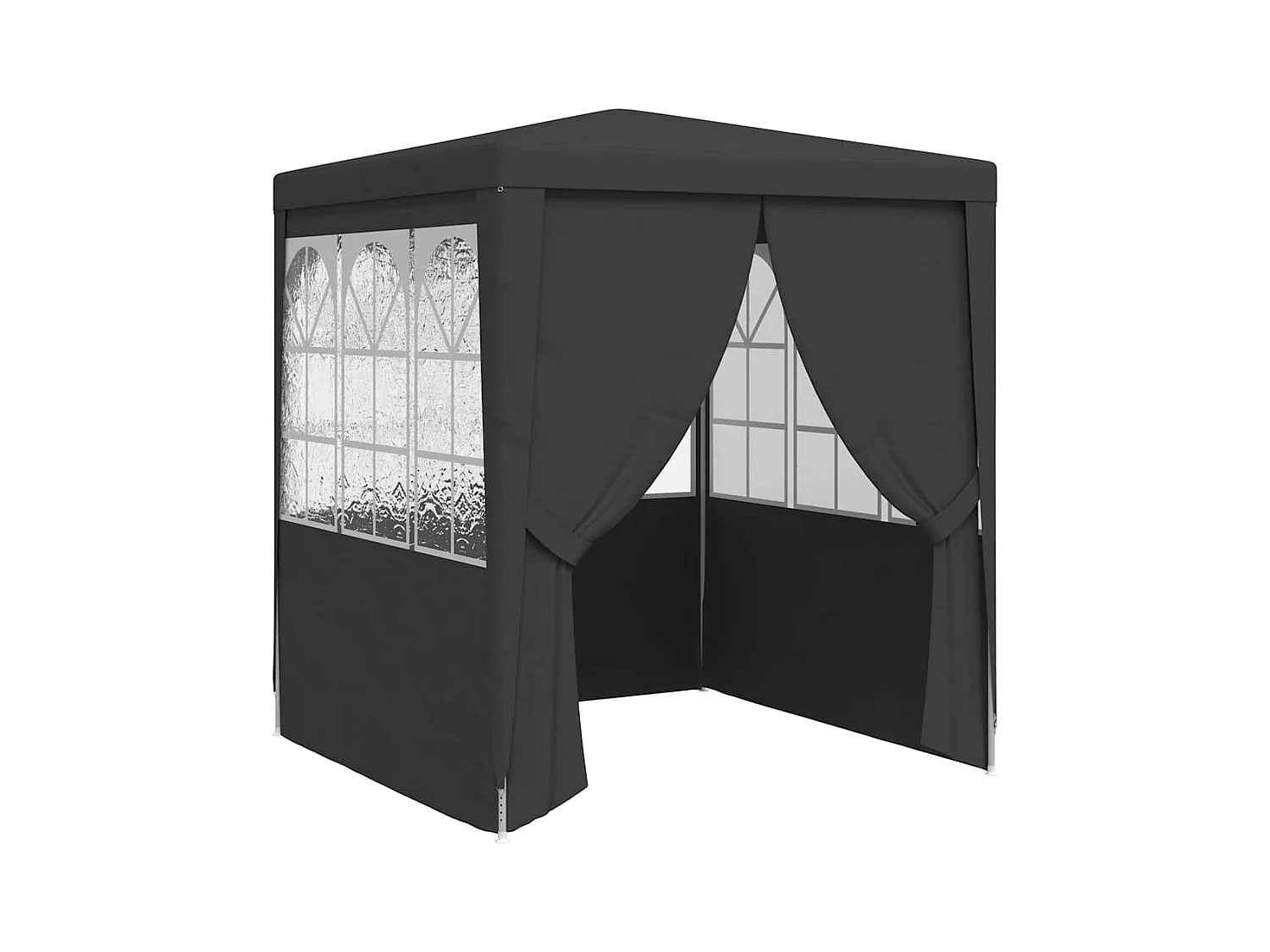 Empfangszelt mit Wänden 2,5x2,5 m Anthrazit 90 g/m²