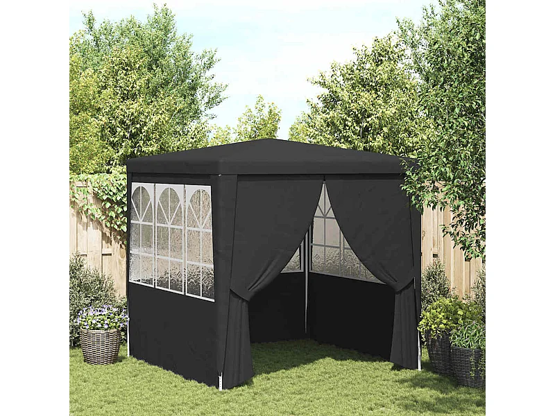 Carpa de recepción con paredes 2,5x2,5 m Antracita 90 g/m²