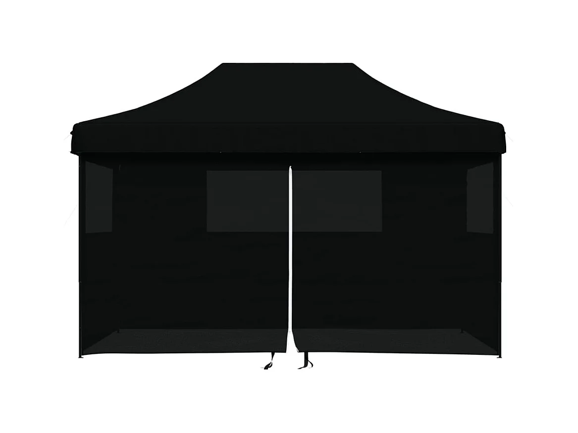 Carpa plegable para fiestas de 4 lados, color negro