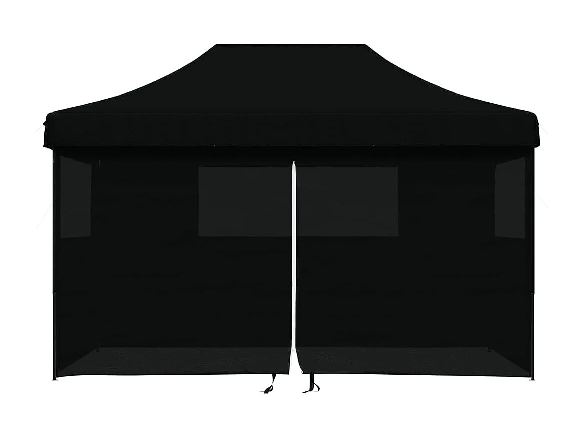 Carpa plegable para fiestas de 4 lados, color negro