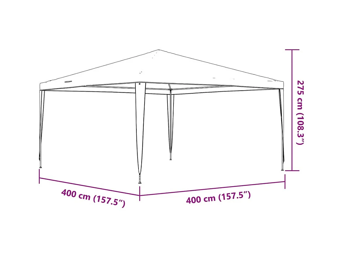 Carpa de recepción blanca de 4x4 m