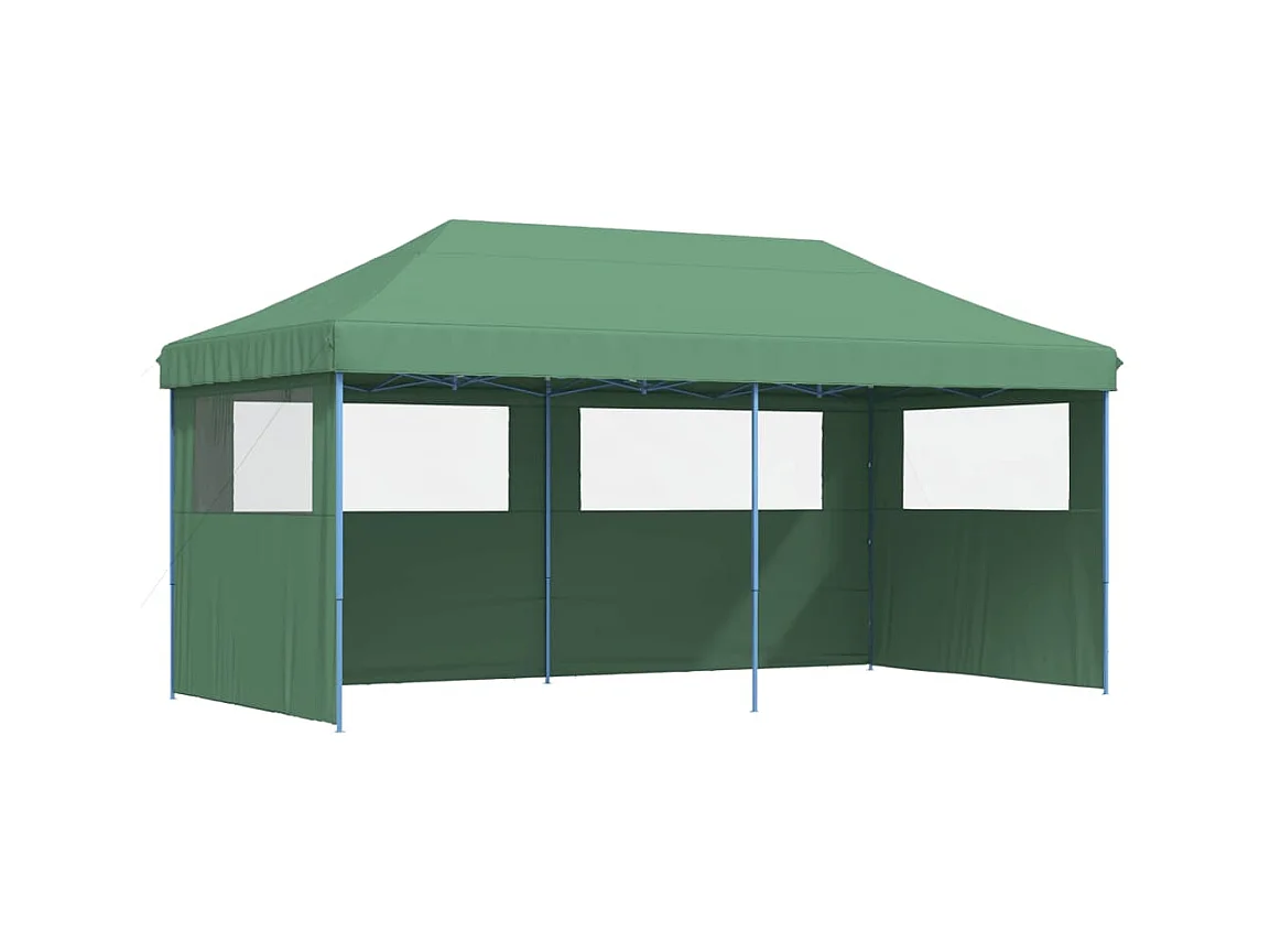 Carpa de recepción plegable emergente de 3 lados verde