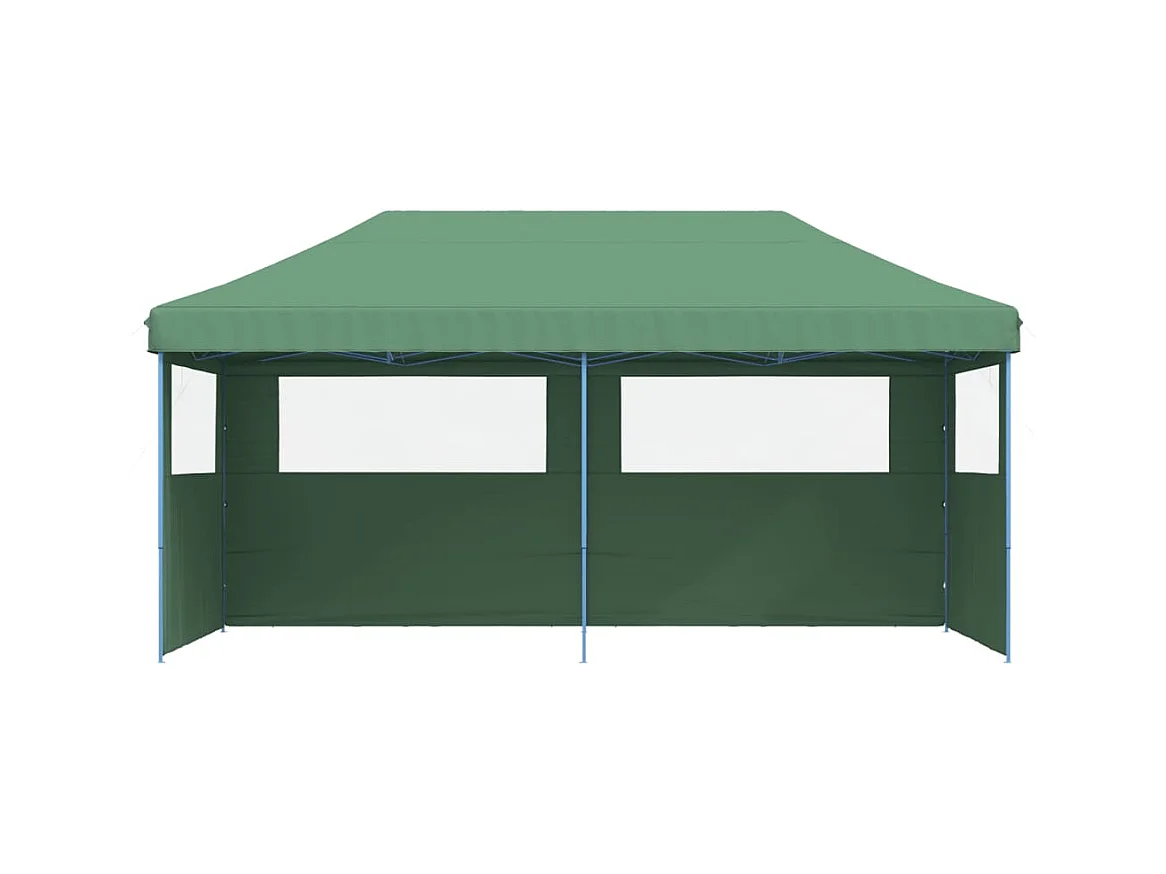 Carpa de recepción plegable emergente de 3 lados verde