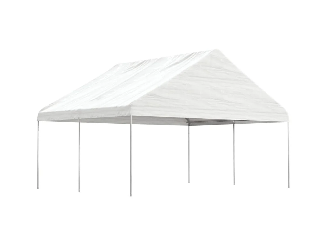 Belvédère avec toit blanc 4,46x5,88x3,75 m polyéthylène