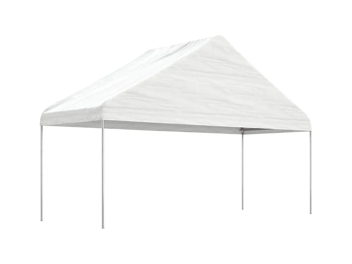 Belvédère avec toit blanc 4,46x5,88x3,75 m polyéthylène